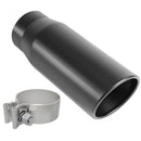 MagnaFlow Tip Black Coated w/ Clamp Single Wall Round Outlet 4in Diameter 3in Inlet 12in Length - mag35236