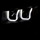 ANZO 2009-2014 Ford F-150 Projector Headlights w/ U-Bar Black Amber (HID TYPE) (WITHOUT HID KIT) - anz111351