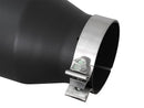 aFe Power MACH Force-Xp 4in In x 6in Out x 15in L Driver Side Clamp-On 4in 409 SS Exhaust Tip-Black - afe49T40601-B15