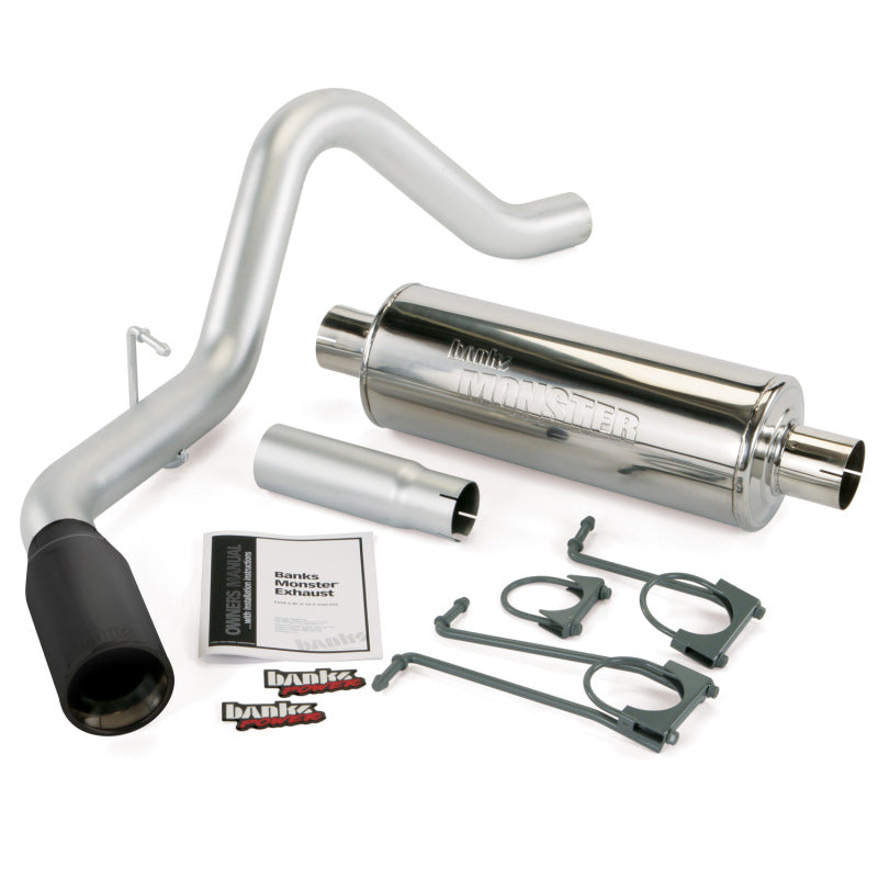 Banks Power 05-06 Ford 5.4/6.8L S/D Trk Monster Exhaust System - SS Single Exhaust w/ Black Tip - gbe48724-B