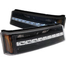 ANZO 2003-2006 Chevrolet Silverado 1500 LED Parking Lights Black w/ Amber Reflector - anz511067
