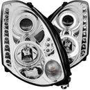 ANZO 2003-2007 Infiniti G35 Projector Headlights w/ Halo Chrome (CCFL) (HID Compatible) - anz121364