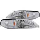 ANZO 1994-1998 Ford Mustang Crystal Headlights Chrome - anz121262