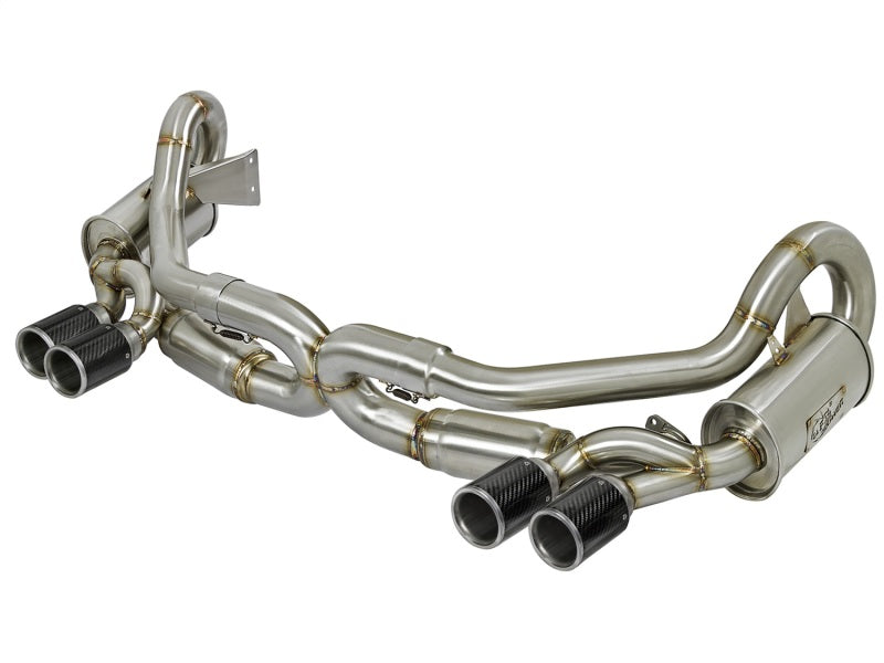 aFe Power Elite SS-304 Carbon Tip Dual Cat Back Exhaust 13-14 Porsche 911 C2S (991) H6-3.8L - afe49-36406-C