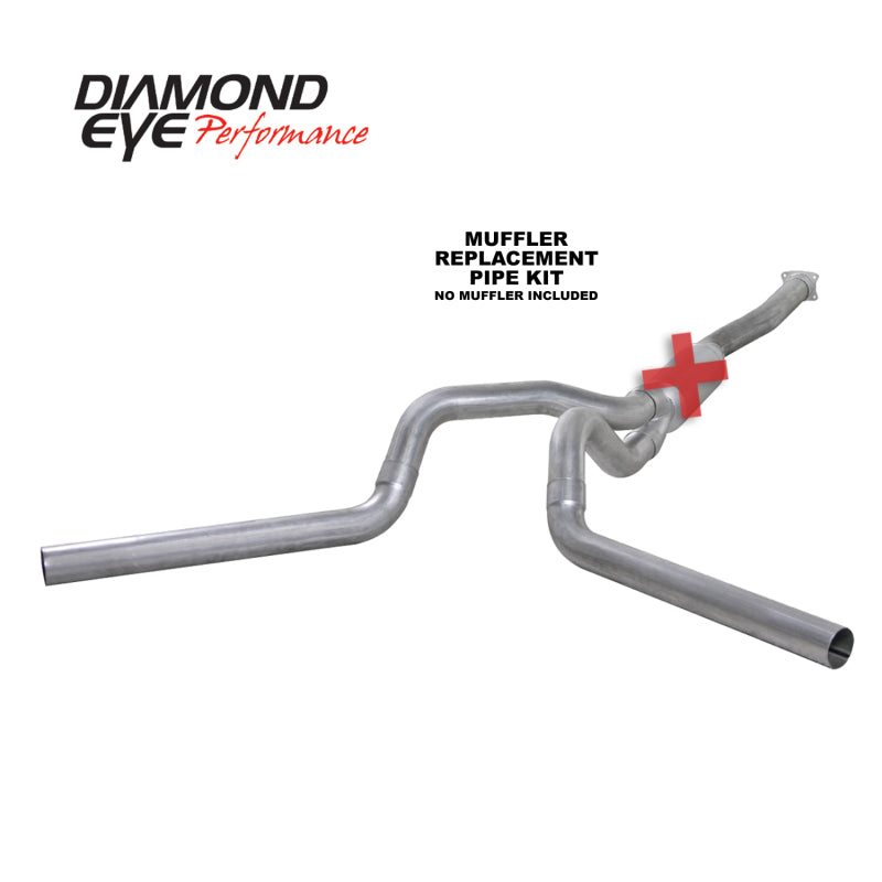 Diamond Eye KIT 4in CB DUAL MFLR RPLCMENT PIPE AL 01-05 CHEVY/GMC 6.6L 2500/3500 - depK4112A-RP