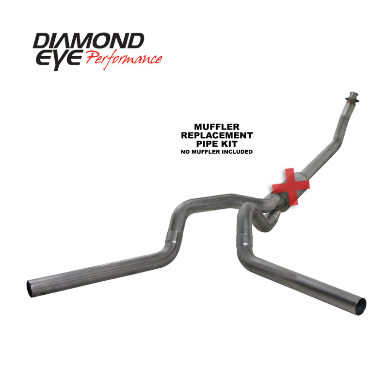 Diamond Eye KIT 4in TB MFLR RPLCMENT PIPE DUAL SS: 94-02 DODGE CUMMINS 5.9L - depK4214S-RP