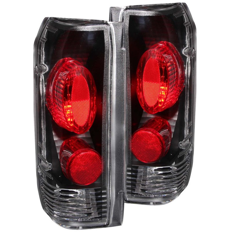 ANZO 1989-1996 Ford F-150 Taillights Black - anz211062