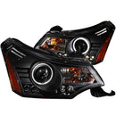 ANZO 2008-2011 Ford Focus Projector Headlights Black - anz121272