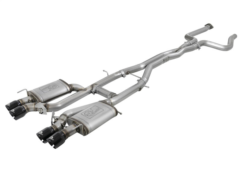 aFe MACHForce XP 3in 304SS Cat Back Exhaust s/ Black Tips 16-17 Cadillac ATS-V V6-3.6L (tt) - afe49-34078-B