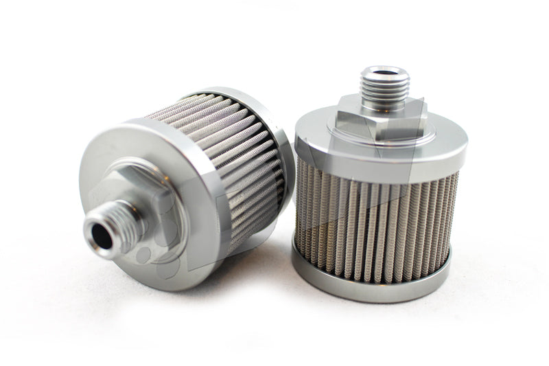 DeatschWerks Stainless Steel 6AN 100 Micron Universal Fuel Pump Pre-Filter - dw8-01-06100