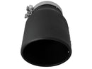 aFe MACHForce XP 5in 304 Stainless Steel Exhaust Tip 5 In x 7 Out x 12L in Bolt On Right - Black - afe49T50702-B12