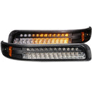 ANZO 1999-2002 Chevrolet Silverado 1500 LED Parking Lights Black w/ Amber Reflector - anz511055