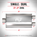 MagnaFlow Muffler 409SS 22x5x11 3/3.5 D/C 6L - mag12595