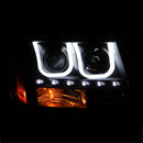 ANZO 2007-2013 Chevrolet Avalanche Projector Headlights w/ U-Bar Black - anz111273