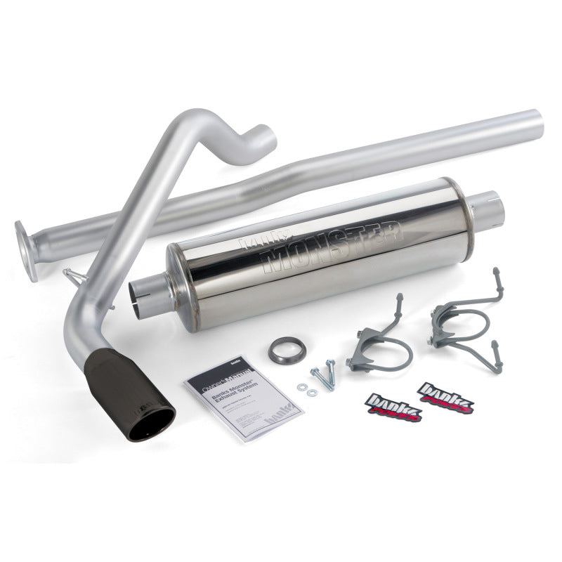 Banks Power 13-14 Toyota Tacoma 4.0L ECLB CCSB/CCLB/DCLB/CCSB Monster Exhaust Sys - SS w/ Black Tip - gbe48139-B