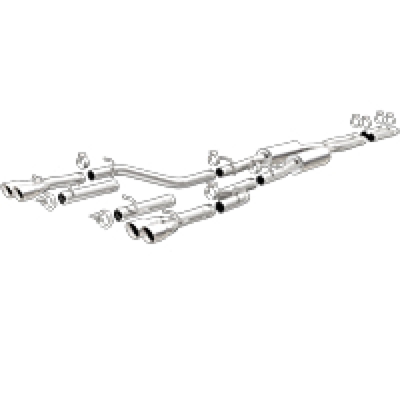 MagnaFlow Cat-Back, SS, 2.5in, Quad Split Rear 3.5in Tip 2015 Dodge Challenger R/T 5.7L - mag19209