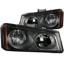 ANZO 2003-2006 Chevrolet Silverado 1500 Crystal Headlights Black - anz111009