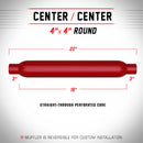 MagnaFlow Muffler Red Pack Series Glasspack 4in Rd 18in Body Length 3in/3in Inlet/Outlet - mag13129