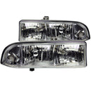 ANZO 1998-2005 Chevrolet S-10 Crystal Headlights Chrome - anz111014