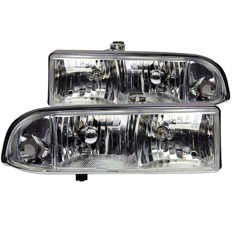 ANZO 1998-2005 Chevrolet S-10 Crystal Headlights Chrome - anz111014