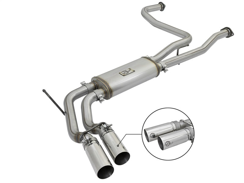 aFe Rebel Series 3in SS Cat-Back Exhaust System w/ Polished Tip 04-15 Nissan Titan V8 5.6L - afe49-46124-P