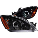 ANZO 2004-2007 Mitsubishi Lancer Projector Headlights w/ Halo Black (CCFL) - anz121102