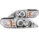 ANZO 1994-1998 Ford Mustang Projector Headlights w/ Halo Chrome 1pc - anz121039