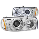 ANZO 1999-2006 Gmc Sierra 1500 Projector Headlights w/ Halo Chrome - anz111191