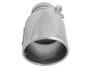 aFe MACH Force-XP 304 SS Right Side Single Wall Polished Exhaust Tip 4in Inlet x 6in Outlet x 12in L - afe49T40601-P12