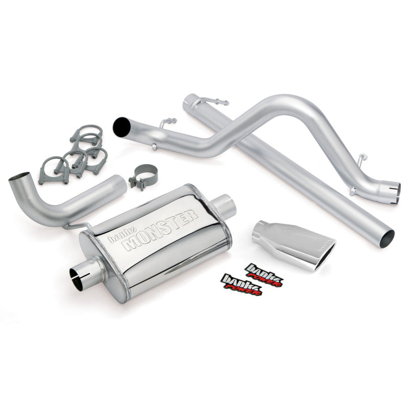 Banks Power 07-11 Jeep 3.8L Wrangler - 2dr Monster Exhaust System - SS Single Exhaust w/ Chrome Tip - gbe51321