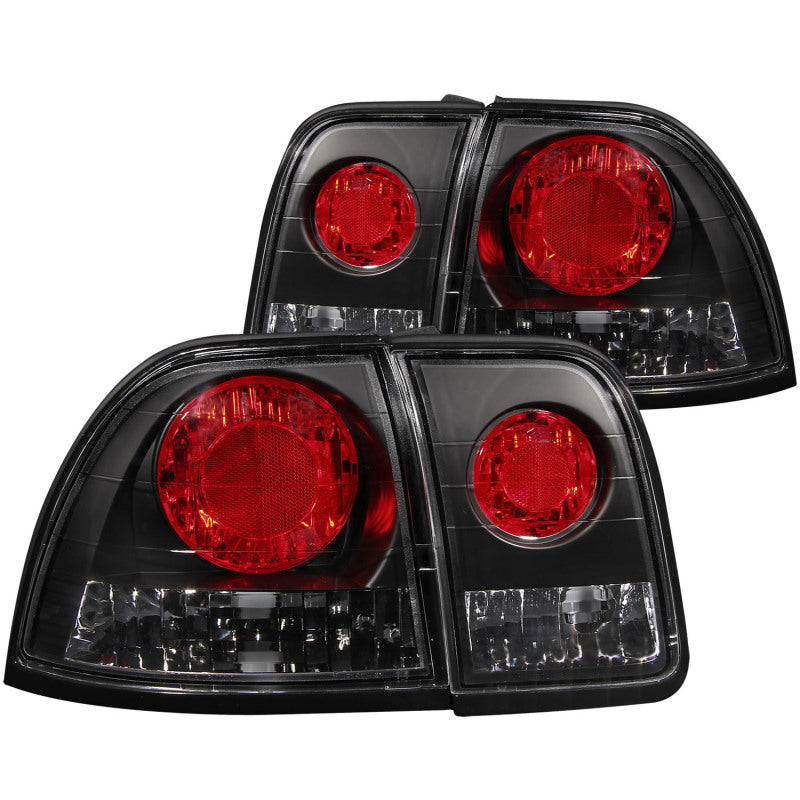 ANZO 1996-1997 Honda Accord Taillights Black - anz221039