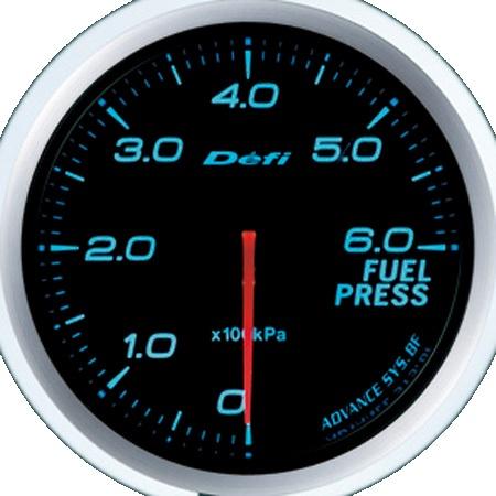 DEFI Advance BF Blue 60mm Fuel Pressure Gauge (Metric) - defiDF10303