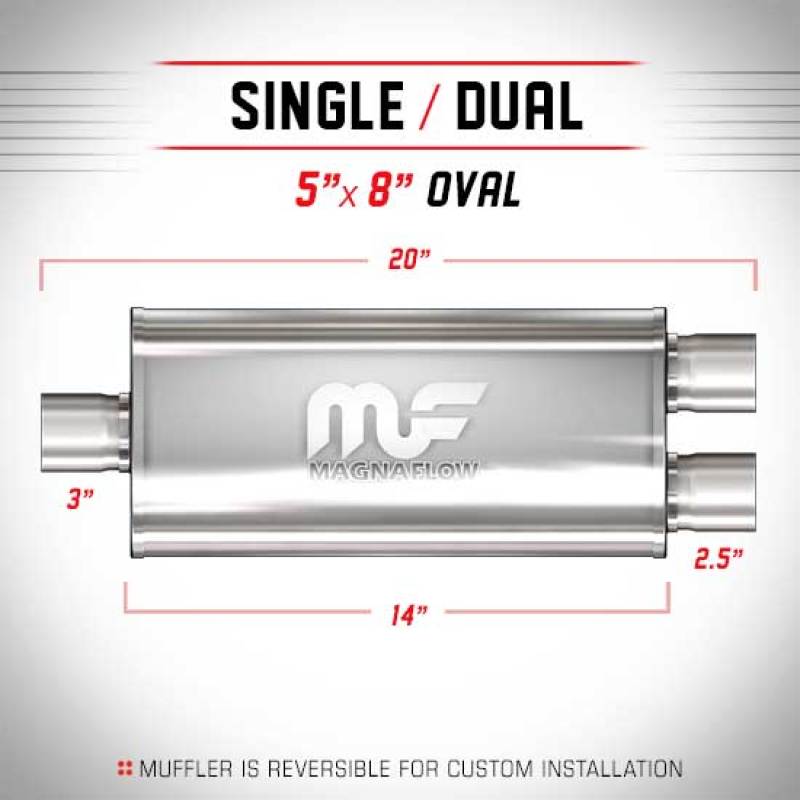 MagnaFlow Muffler Mag SS 14X5X8-3X2.5/2.5 C/D - mag12198
