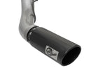 aFe Large Bore-HD 5in DPF Back 409 SS Exhaust System w/Black Tip 2017 Ford Diesel Trucks V8 6.7L(td) - afe49-43090-B