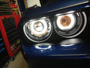 ANZO 2008-2014 Dodge Challenger Projector Headlights w/ Halo Black (CCFL) - anz121308