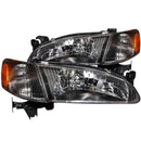 ANZO 1998-2000 Toyota Corolla Crystal Headlights Black - anz121131