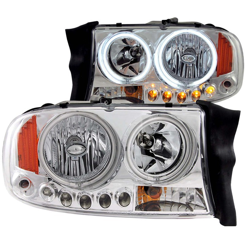 ANZO 1997-2004 Dodge Dakota Crystal Headlights Chrome 1pc - anz111059