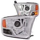 ANZO 2009-2016 Dodge Ram 1500 Projector Headlights w/ U-Bar Chrome - anz111269