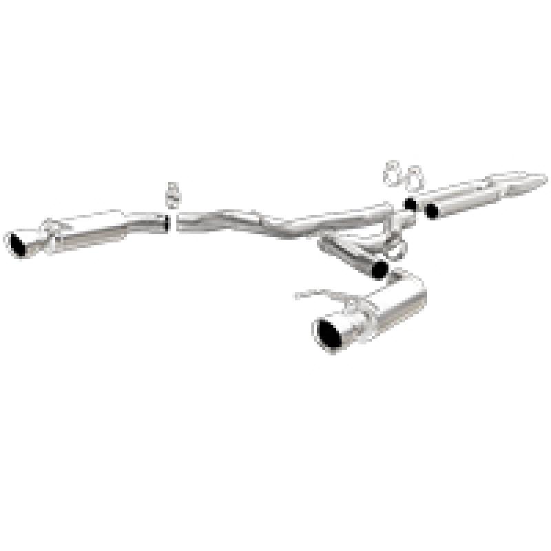 MagnaFlow Cat Back, SS, 3in, Competition, Dual Split Polished 4.5in Tips 2015 Ford Mustang GT V8 5.0 - mag19101