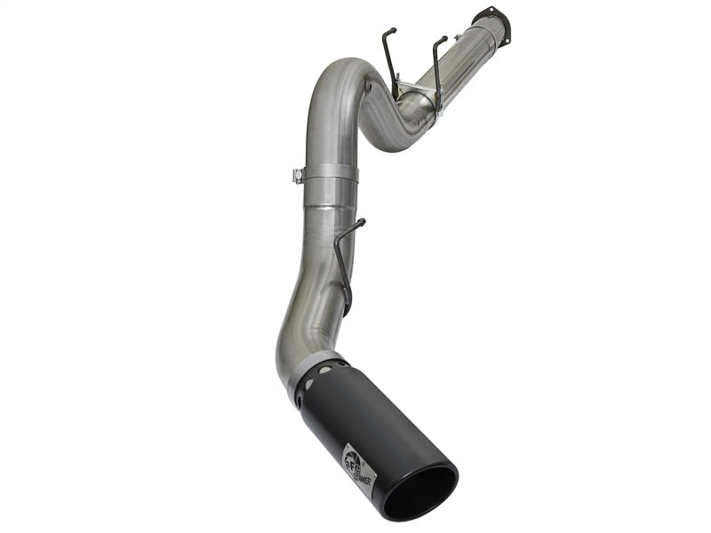 aFe Large Bore-HD 5in DPF Back 409 SS Exhaust System w/Black Tip 2017 Ford Diesel Trucks V8 6.7L(td) - afe49-43090-B