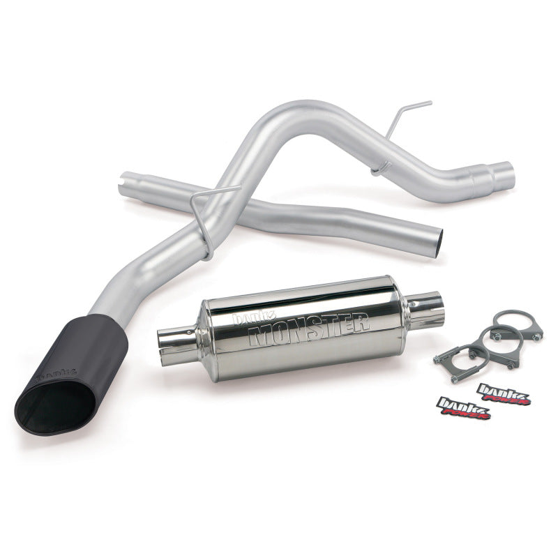 Banks Power 09-10 Ford F-150 5.4L CCSB/CCLB Monster Exhaust System - SS Single Exhaust w/ Black Tip - gbe48747-B