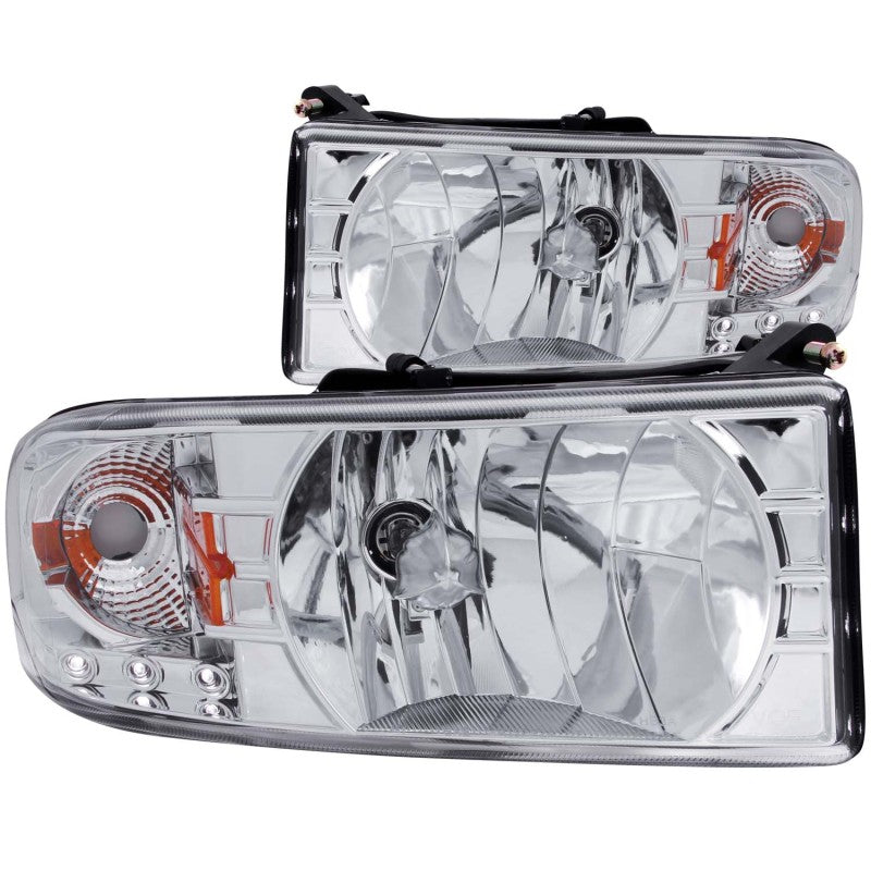 ANZO 1994-2001 Dodge Ram Crystal Headlights Chrome w/ LED - anz111206
