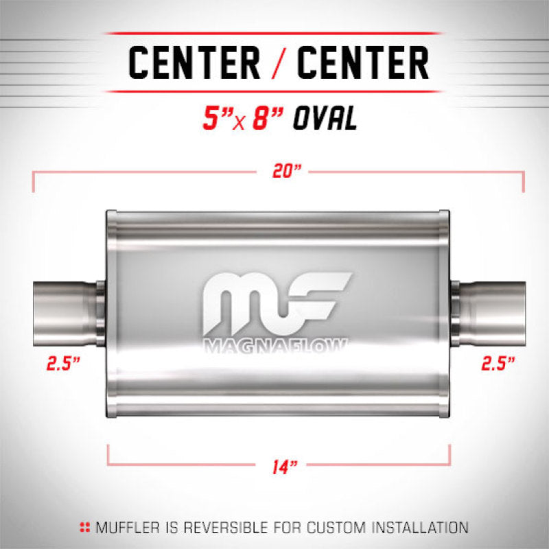 MagnaFlow Muffler Mag SS 14X5X8 2.5/2.5 C/O - mag14216