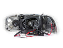 ANZO 1999-2006 Gmc Sierra 1500 Projector Headlights w/ Halo Black - anz111192