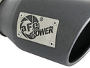 aFe MACH Force-Xp 3in 304 SS Metallic Black Exhaust Tip 3in In x 4-1/2in Out x 9in L Clamp-On Right - afe49T30451-B091