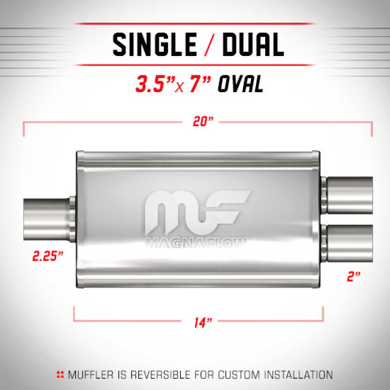 MagnaFlow Muffler Mag SS 14X3.5X7 2.25/2/2 C/ - mag11148