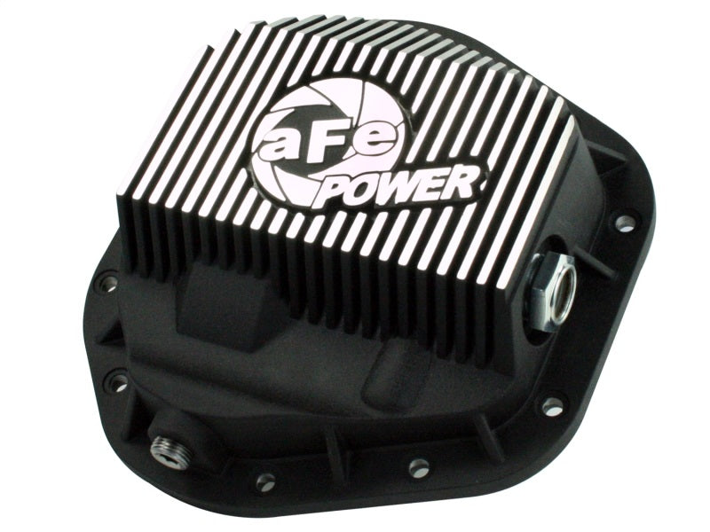 aFe Power Front Differential Cover 5/94-12 Ford Diesel Trucks V8 7.3/6.0/6.4/6.7L (td) Machined Fins - afe46-70082