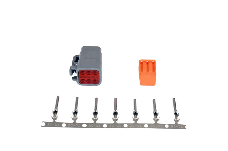 AEM DTM-Style 6-Way Plug Connector Kit w/Plug, Plug Wedge Lock & 7 Female Pins - aem35-2627