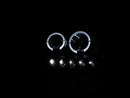 ANZO 1997.5-2003 Ford F-150 Projector Headlights w/ Halo and LED Black 1pc - anz111031