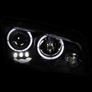 ANZO 2006-2010 Dodge Charger Projector Headlights w/ Halo Black - anz121381